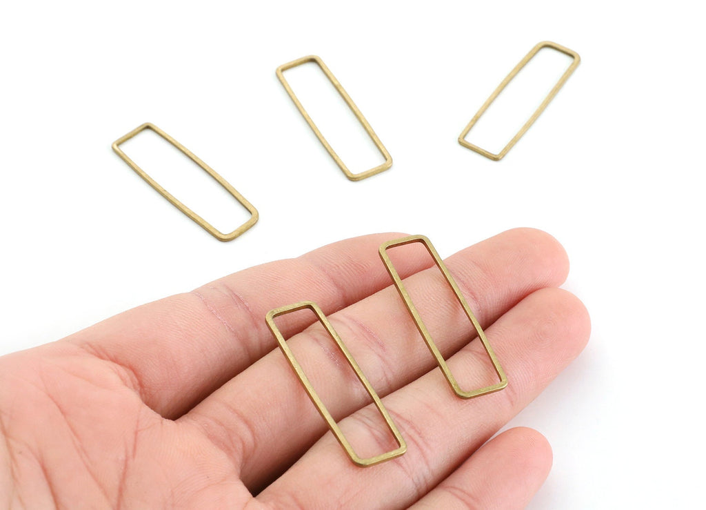 Raw Brass Connector - Rectangle Shaped Brass Connector - Jewelry Supplies - 35,25x10,4x1,07mm - PP1389 - DOMEDBAZAAR