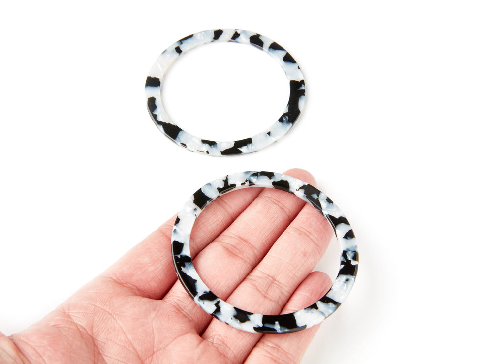 Acetate Hoop Earrings Charms - Big Circle Pendant - Earring Findings - Jewelry Supplies - Color Code: A15 - 70x70x2,76mm- AC1295G - DOMEDBAZAAR