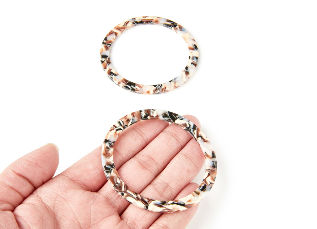 Acetate Hoop Earrings Charms - Big Circle Pendant - Earring Findings - Jewelry Supplies - Color Code: A51 - 70x70x2,76mm - AC1295B - DOMEDBAZAAR