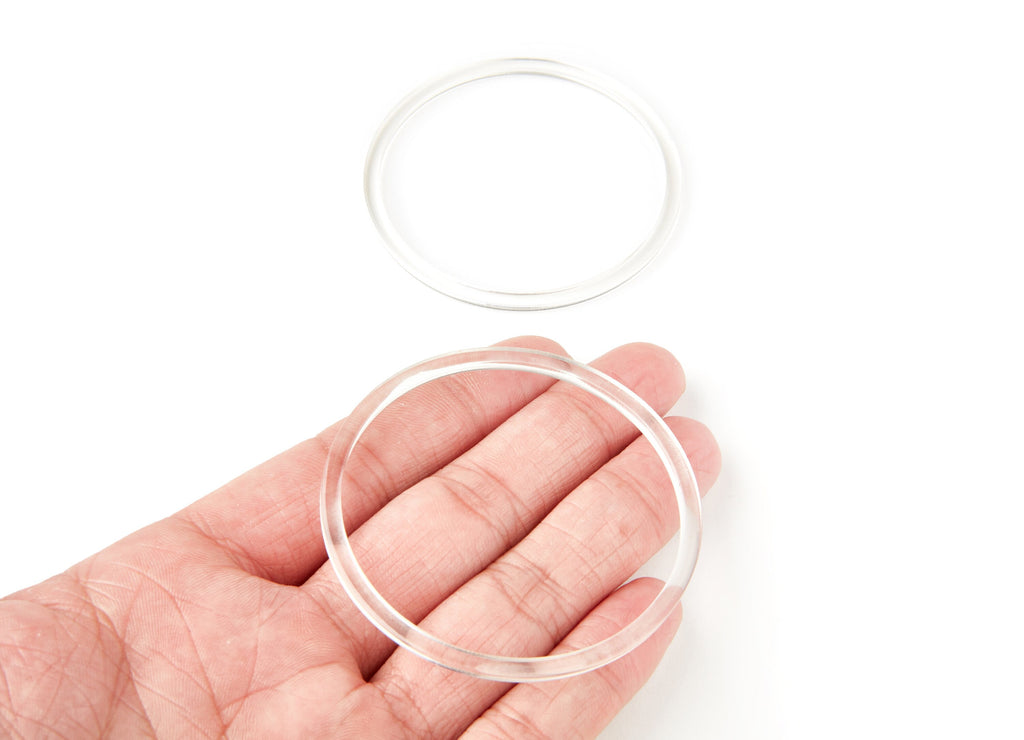 Acetate Hoop Earrings Charms - Circle Shaped Pendant - Earring Findings - Jewelry Supplies - Color Code: A63 - 65x65x3mm - AC1164E - DOMEDBAZAAR