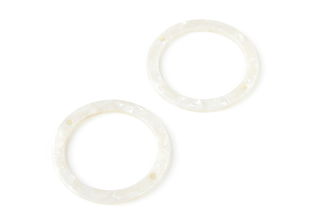 Acetate Hoop Earrings Charms - Tortoise Hoop Shell Earrings - Circle Pendant with 2 Holes - Color Code: A12 - 44,75x44,75x2,75mm - AC1288A - DOMEDBAZAAR