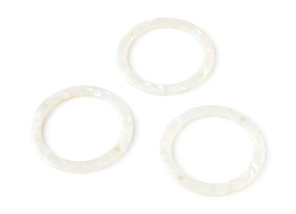 Acetate Hoop Earrings Charms - Tortoise Hoop Shell Earrings - Circle Pendant with 2 Holes - Color Code: A12 - 44,75x44,75x2,75mm - AC1288A - DOMEDBAZAAR