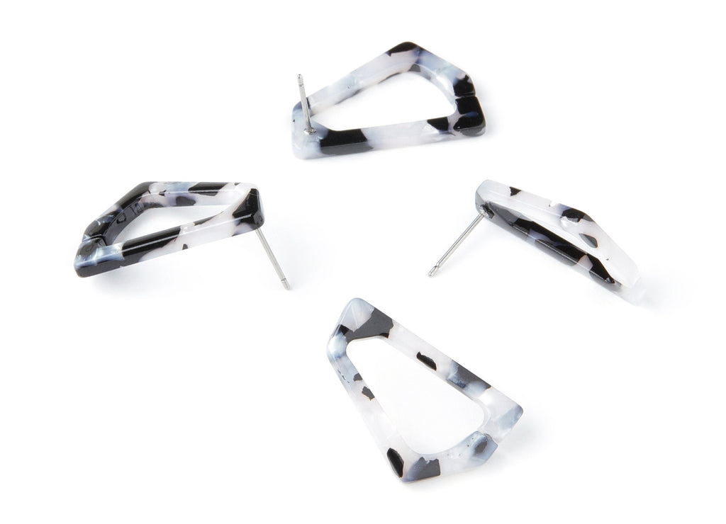 Acetate Acrylic Earring Stud - Post Charms - Laser Cut Open  Geometric Shaped Pendant - Color Code: A15 - 26x16.19x2.9mm - AC1283C - DOMEDBAZAAR