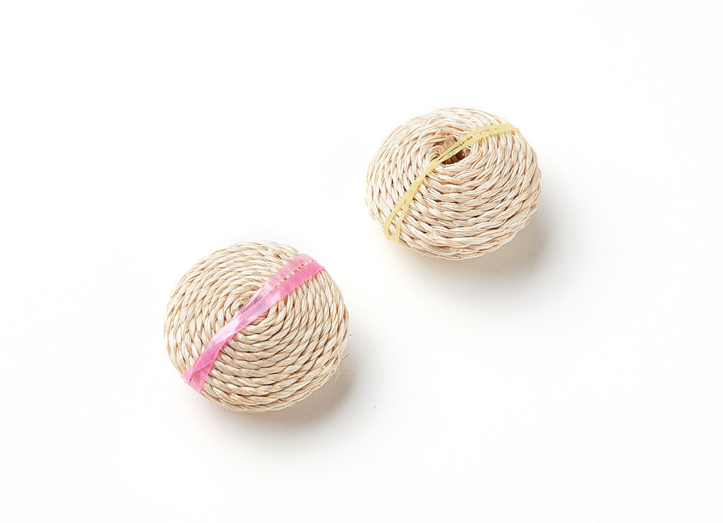 Handwoven Paper Rope Earrings - Space Ship Shaped Paper Rope Pendant - Wooden Straw Earring - Jewellery Handmade - 25x25x16.19mm - RT1077 - DOMEDBAZAAR