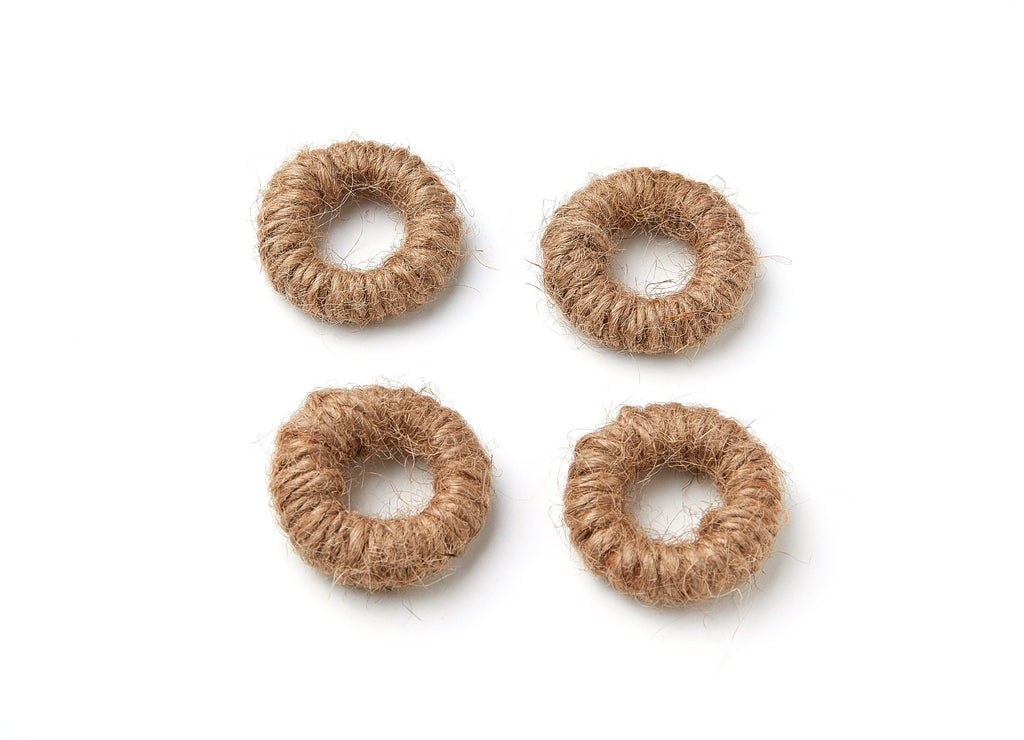 Handwoven Hemp Rope Earrings - Round Shaped Rope Pendants - Hemp Rope Charms - Jewelery Handmade - 30.75x30.75x7.45mm - RT1044 - DOMEDBAZAAR