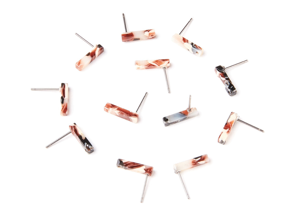Acetate Stick Earring Stud - Acetate Stick Earring Post - Earring Post - Jewelry Supplies - Color Code: A51 - 13,26x2,91x2,75mm - AC1221E - DOMEDBAZAAR