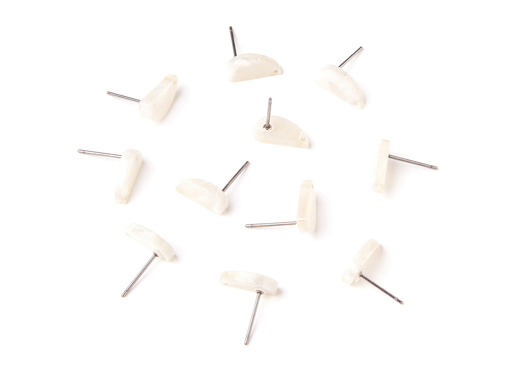 Acetate Half Drop Earring Stud - Half Drop Earring Post - Earring Post - Jewelry Supplies - Color Code: A12 - 12.64x6.1x2.8mm- AC1228B - DOMEDBAZAAR