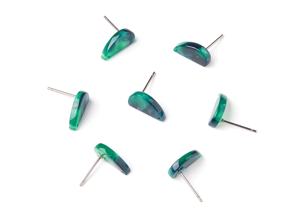 Acetate Half Drop Earring Stud - Acrylic Half Drop Earring Post - Earring Post - Jewelry Supplies Color Code: A13 - 12.64x6.1x2.8mm- AC1228C - DOMEDBAZAAR