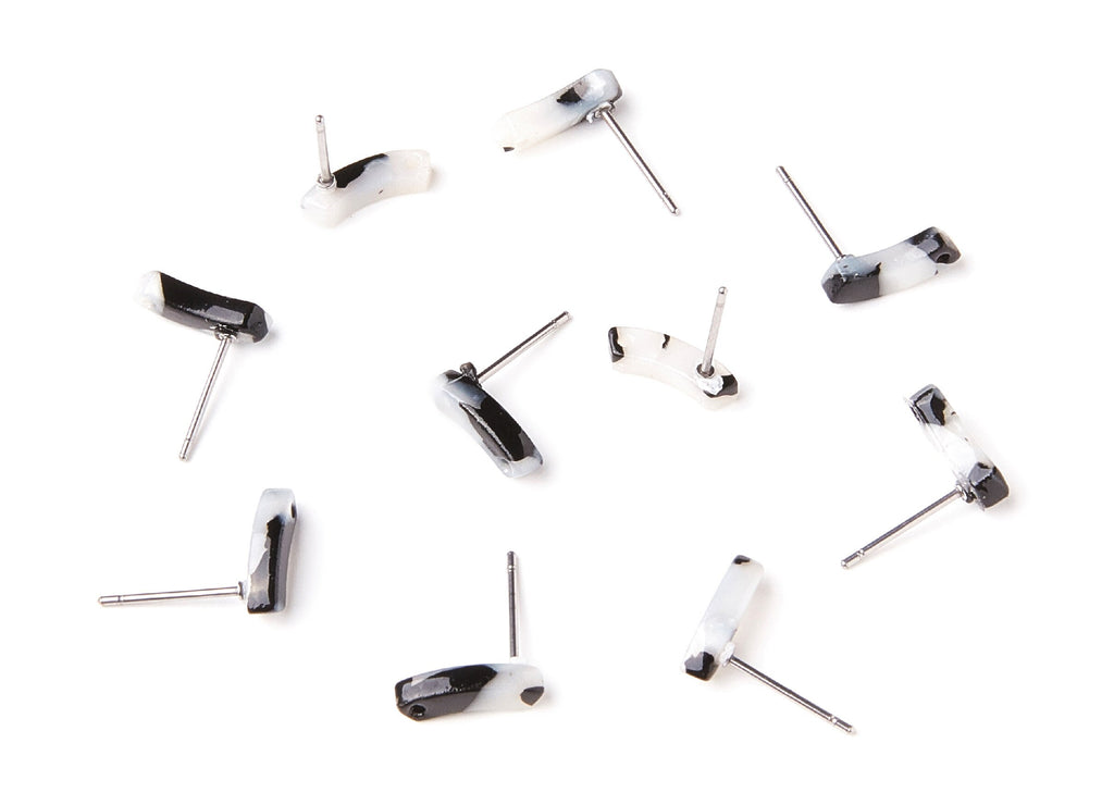 Acetate Geometric Earring Stud - Geometric Earring Post - Earring Post - Jewelry Supplies - Color Code: A15 - 11,06x3,77x2,69mm - AC1222J - DOMEDBAZAAR
