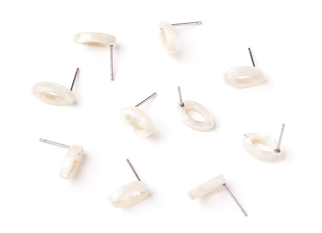 Acetate Oval Earring Stud - Acrylic Oval Earring Post - Earring Post - Jewelry Supplies - Color Code: A12 - 12,45x7,45x2,75mm- AC1223B - DOMEDBAZAAR