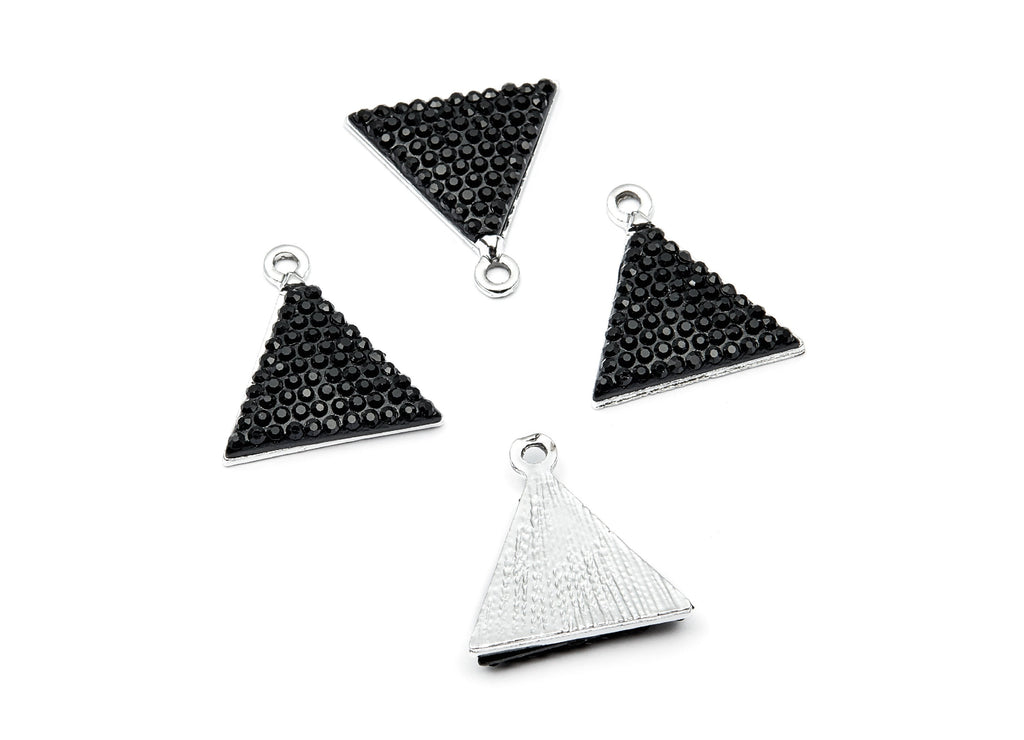 Triangle Shaped Charms- Zinc Alloy Earring Findings - Silver Tone Connector - Alloy Pendant for Necklace - 20,29x19,39x2,86mm - ZZ1208 - DOMEDBAZAAR