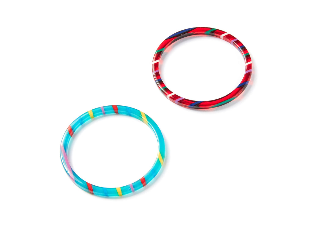 Acetate Hoop Earring Charms - Circle Shaped Pendant - Earring Findings - Jewelry Supplies - 41.5x41.5x2.8mm - AC1192A - DOMEDBAZAAR