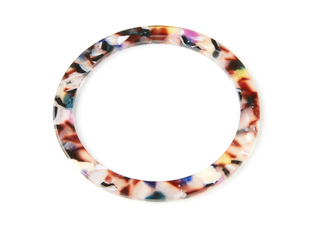 Acetate Hoop Earrings Charms - Big Circle Shaped Pendant - Earring Findings - Jewelry Supplies - Color Code: A11 - 70x70x2,76mm- AC1295D - DOMEDBAZAAR