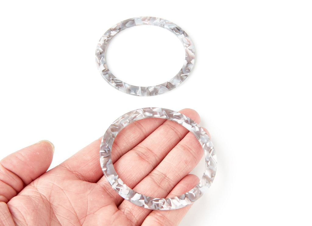 Acetate Hoop Earrings Charms - Big Circle Shaped Pendant - Earring Findings - Jewelry Supplies - Color Code: A20 - 70x70x2,76mm- AC1295A - DOMEDBAZAAR