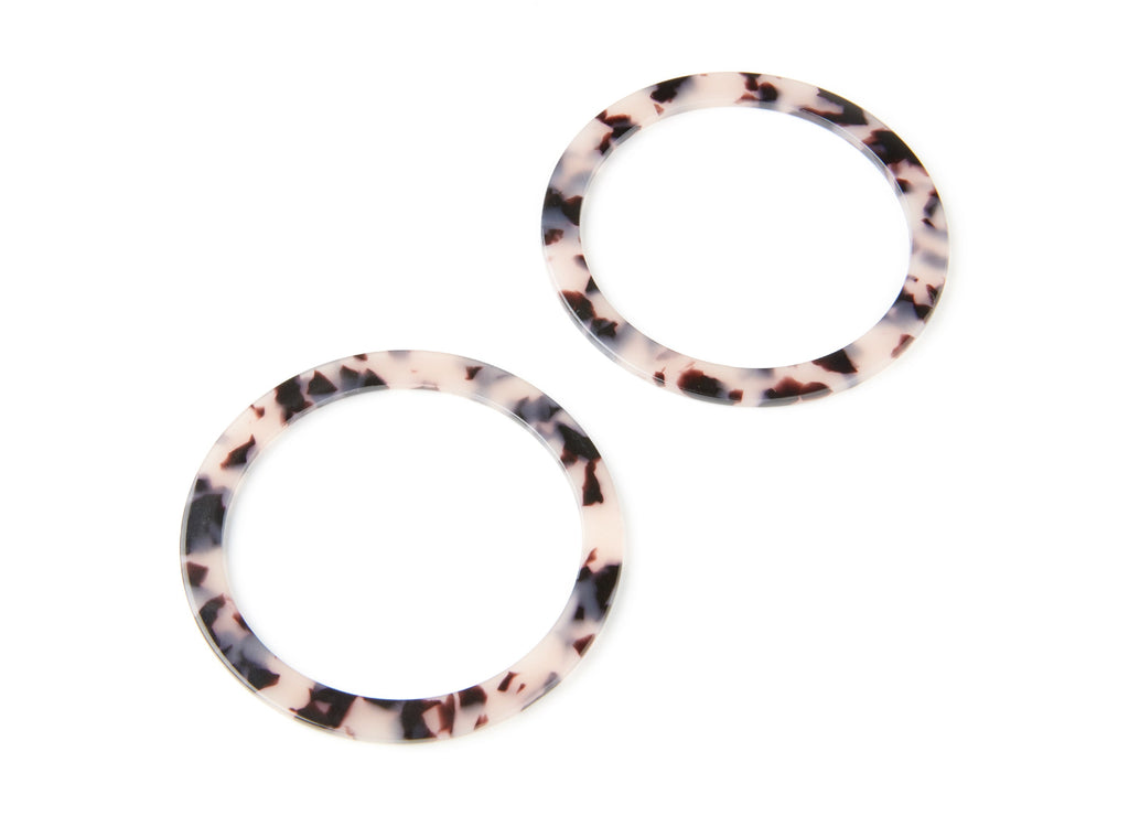 Acetate Hoop Earrings Charms - Blonde Tortoise Hoop Shell Earrings- Big Circle Shaped Pendant - Color Code: A06 - 70x70x2,76mm - AC1295C - DOMEDBAZAAR
