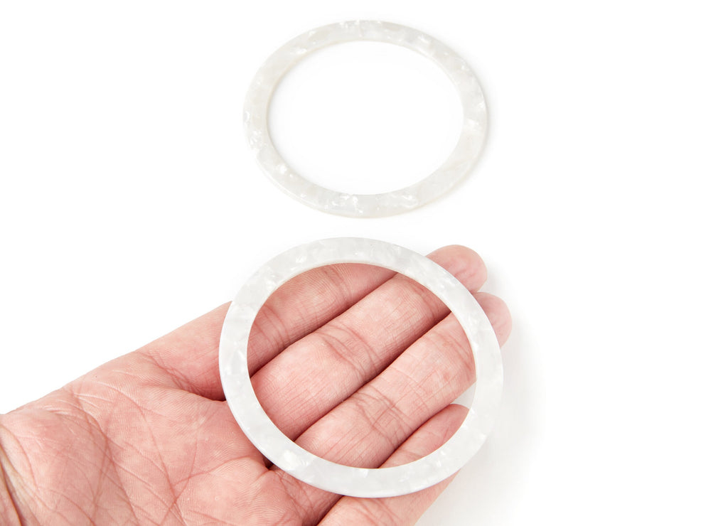 Acetate Hoop Earrings Charms - Big Circle Shaped Pendant - Earring Findings - Jewelry Supplies - Color Code: A12 - 70x70x2,76mm - AC1295E - DOMEDBAZAAR