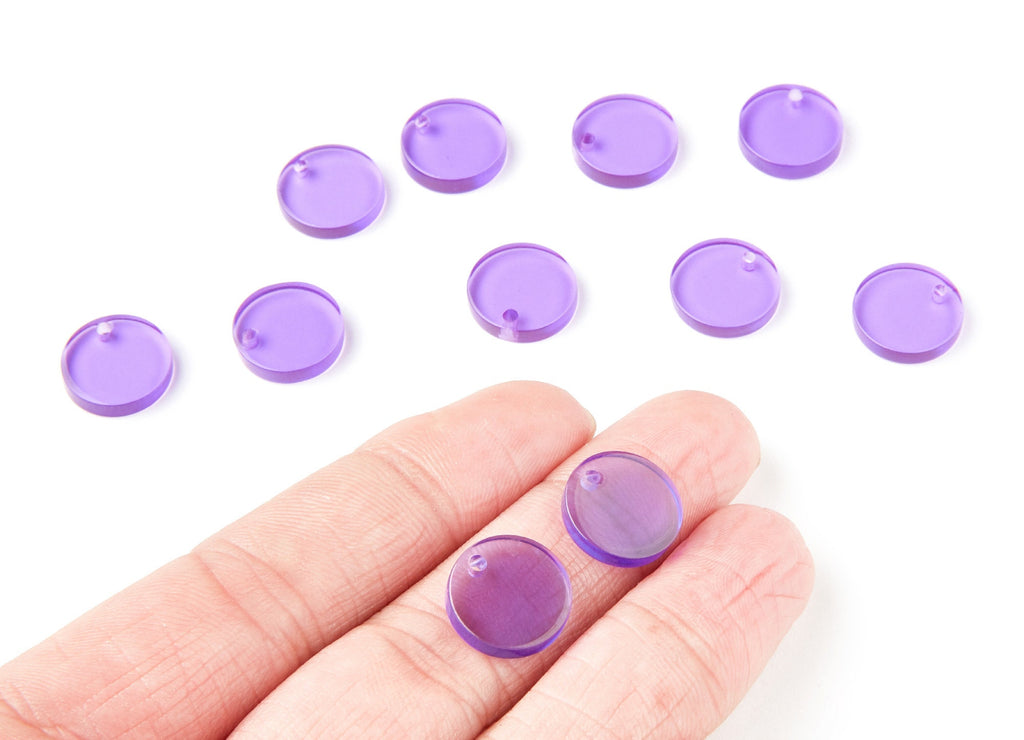 Acrylic Round Earring Charms - Circle Pendant - Earring Findings - Jewelry Supplies - Color Code: A72 - 13,75x13,75x2,92mm - AC1287A - DOMEDBAZAAR
