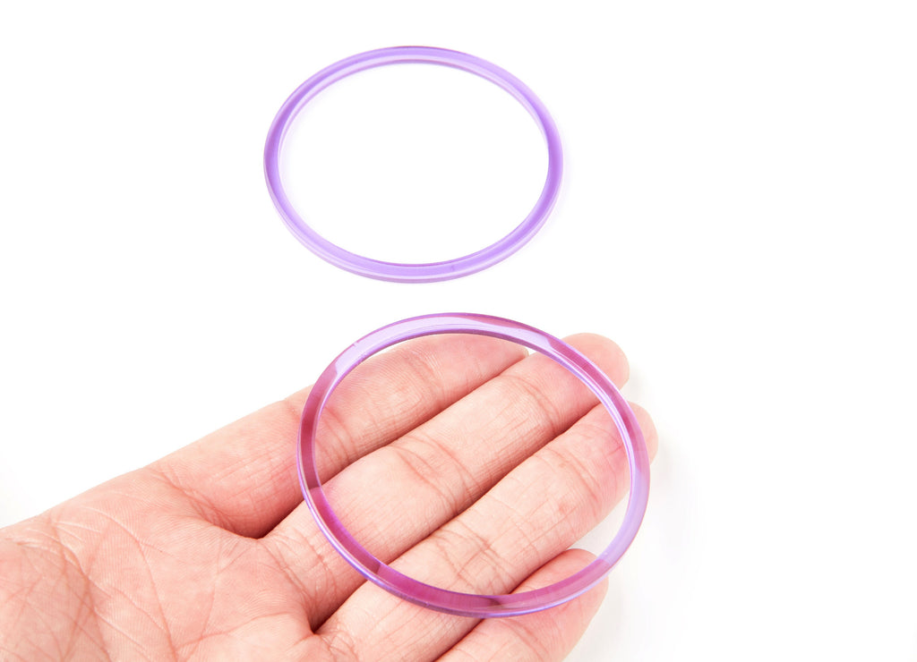 Acetate Hoop Earrings Charms - Circle Shaped Pendant - Earring Findings - Jewelry Supplies - Color Code: A72 - 65x65x3mm - AC1164H - DOMEDBAZAAR