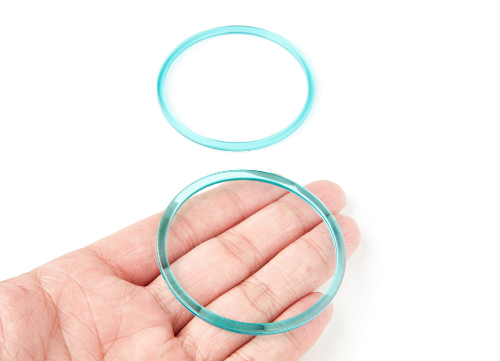 Acetate Hoop Earrings Charms - Circle Shaped Pendant - Earring Findings - Jewelry Supplies - Color Code: A68 - 65x65x3mm - AC1164J - DOMEDBAZAAR