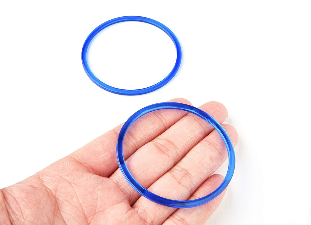 Acetate Hoop Earrings Charms - Circle Shaped Pendant - Earring Findings - Jewelry Supplies - Color Code: A70 - 65x65x3mm - AC1164O - DOMEDBAZAAR