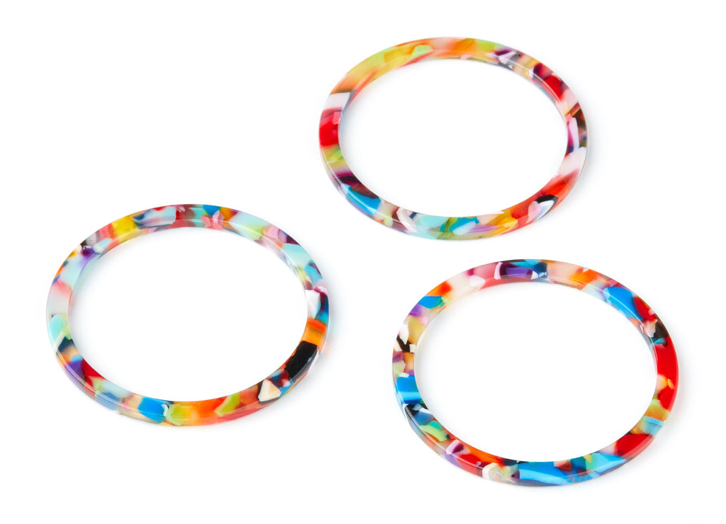 Acetate Circle Charms - Hoop Earrings and Pendant - Earring Findings - Jewellery Supplies - Color Code: A21 - 43x43x2.7mm- AC1167P - DOMEDBAZAAR