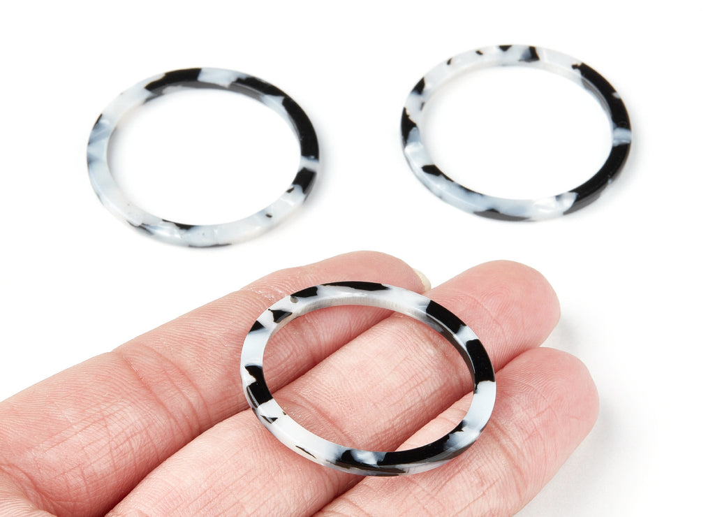 Acetate Hoop Earrings Charms - Circle Shaped Pendant - Earring Findings - Jewelry Supplies - Color Code: A15 - 36.5x36.5x2.6mm - AC1120H - DOMEDBAZAAR