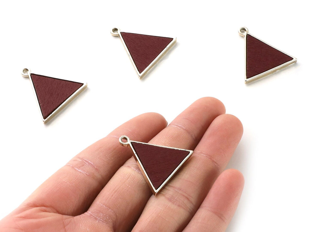 Triangle Shaped Charms- Zinc Alloy Earring Findings - Gold Tone Connector - Alloy Pendant for Necklace - 27,13x26,57x2,94mm - ZZ1219R - DOMEDBAZAAR