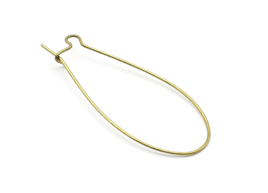 Kidney Earring Wire - Brass Ear Wire - Kidney Shaped Ear Wire - Earring Findings - Jewelry Supplies - 46x14x0,8mm - PP1397 - DOMEDBAZAAR