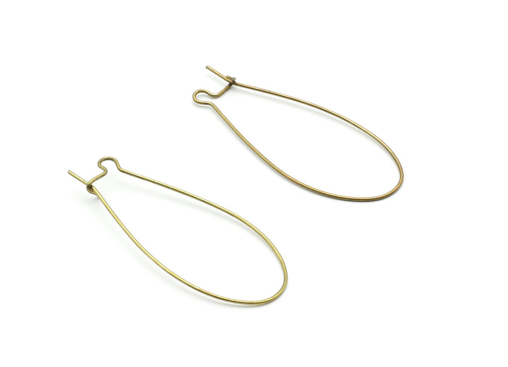 Kidney Earring Wire - Brass Ear Wire - Kidney Shaped Ear Wire - Earring Findings - Jewelry Supplies - 46x14x0,8mm - PP1397 - DOMEDBAZAAR