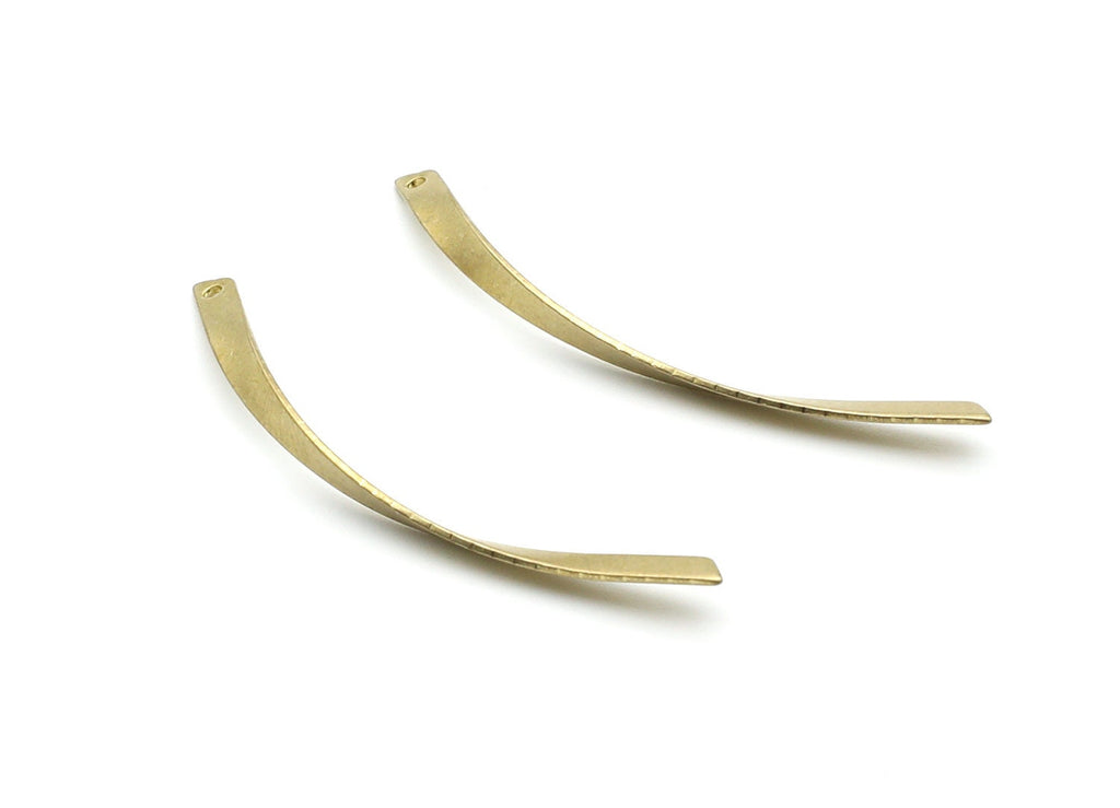 Brass  Wave Charms - Wave Shaped Raw Brass Connector - Jewelry Supplies - 51,65x3,12x0,71mm - PP1382 - DOMEDBAZAAR