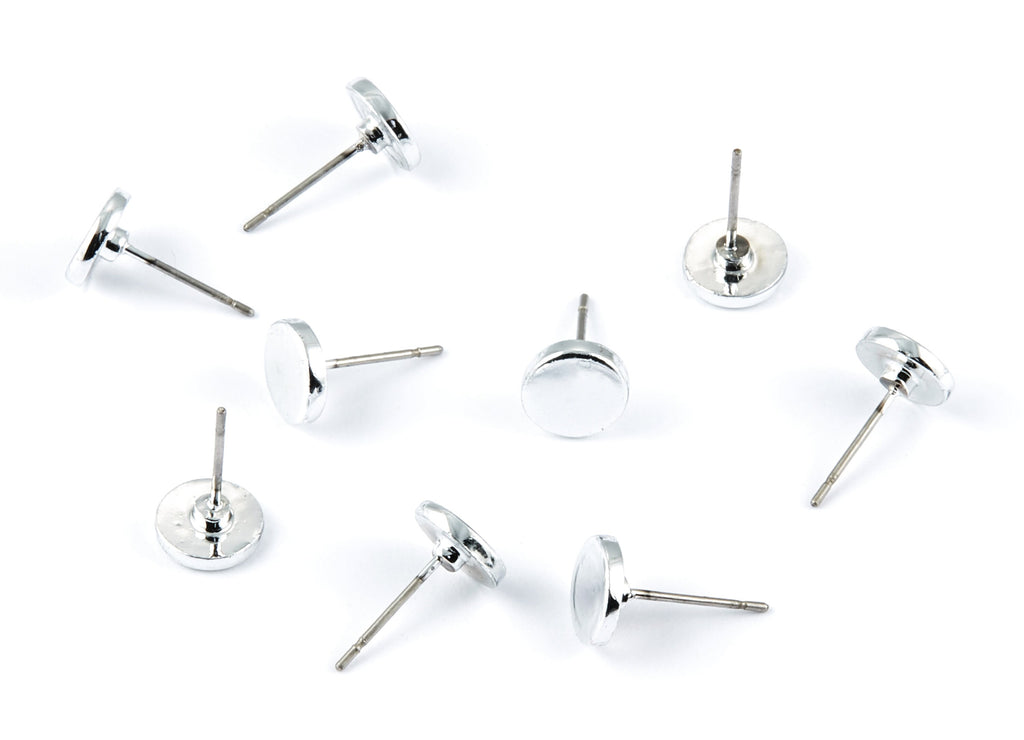 Round Stud - Zinc Alloy Bar Stud - Silver Tone plated - Stainless Steel Stud - Ear Studs - 13,94x8x1,57mm - ZZ1194S - DOMEDBAZAAR