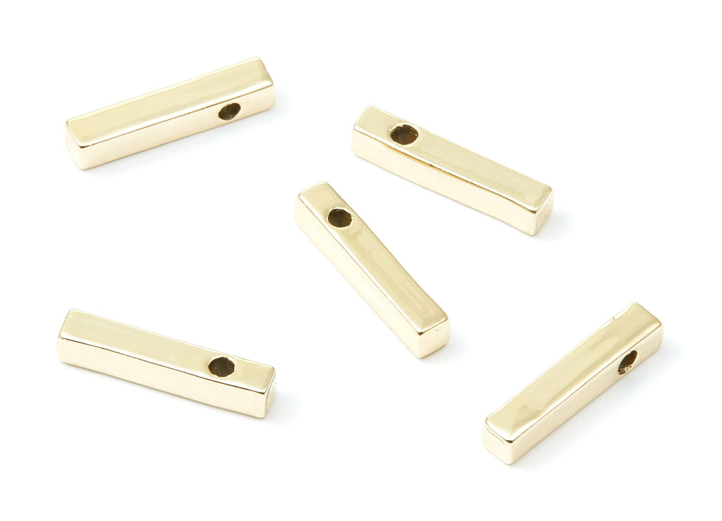 Rectangle Bar Shaped Charms - Zinc Alloy Earring Finding - Gold Tone - Alloy Pendant for Necklace - 19,42x3,84x3,67mm - ZZ1198G - DOMEDBAZAAR