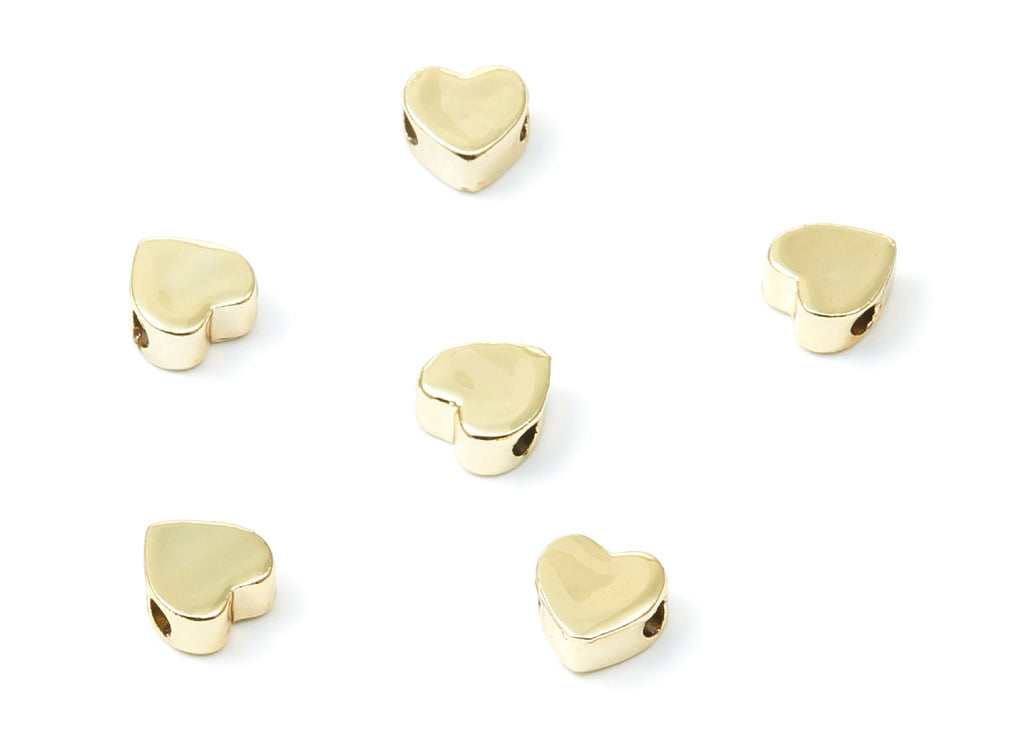 Heart Shaped Charms - Zinc Alloy Earring Finding - Gold Tone - Alloy Pendant for Necklace - 7,1x3,3mm - ZZ1186G - DOMEDBAZAAR