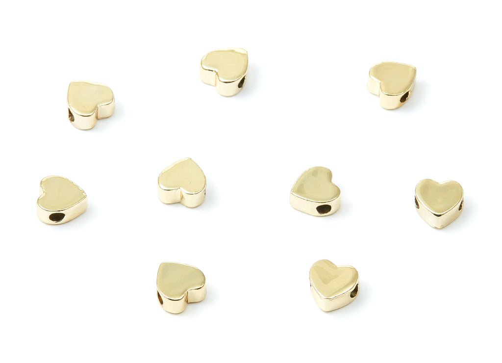 Heart Shaped Charms - Zinc Alloy Earring Finding - Gold Tone - Alloy Pendant for Necklace - 7,1x3,3mm - ZZ1186G - DOMEDBAZAAR