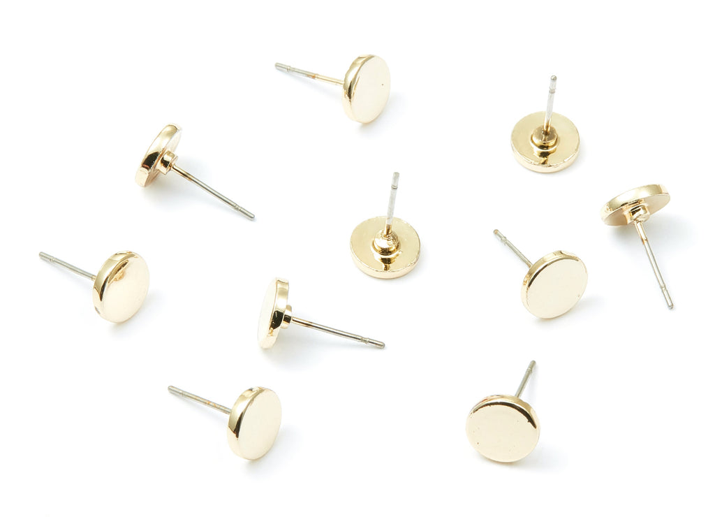 Round Stud - Zinc Alloy Bar Stud - Gold Tone plated - Stainless Steel Stud - Ear Studs - 13,94x8x1,57mm - ZZ1194G - DOMEDBAZAAR