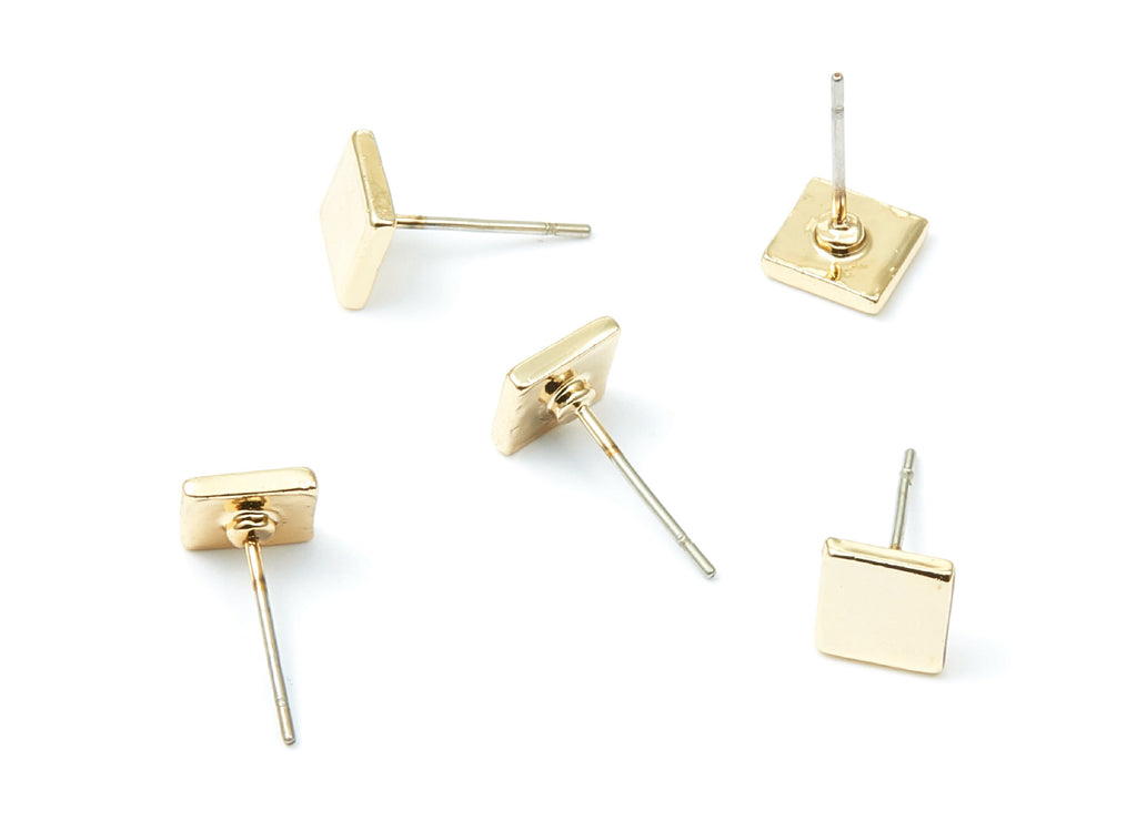 Square Earring Stud - Zinc Alloy Stud - Gold Tone plated - Stainless Steel Stud - Ear Studs - 13,22x6,45x1,4mm - ZZ1192G - DOMEDBAZAAR