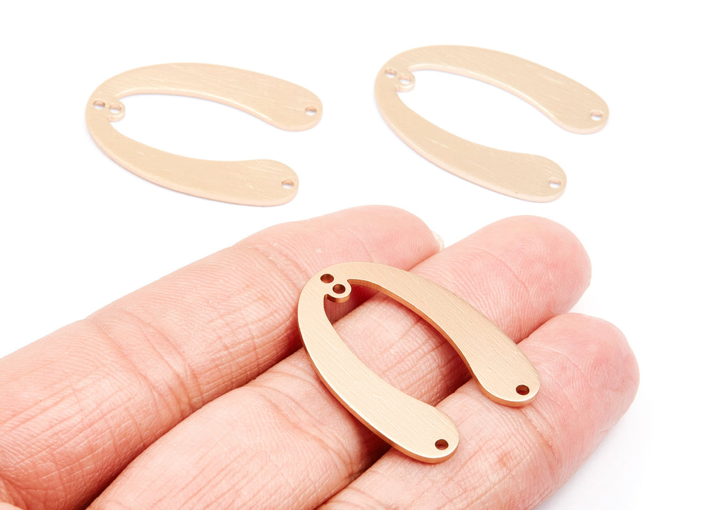 Aluminum Charms - U Shaped Earrings - Anodized Aluminium Charms - Gold Tone - 31.1x22.85x1.34mm - AA1135B - DOMEDBAZAAR