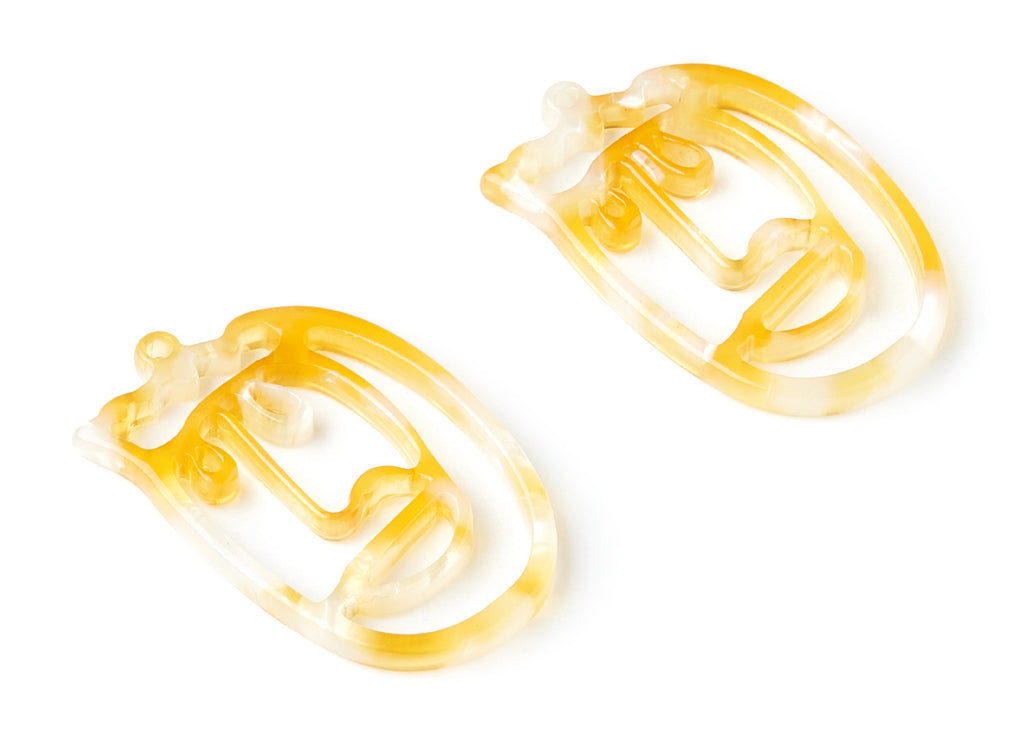 Acetate  Face Earring Charms- Acrylic Face Pendant - Earring Findings - Jewelry Supplies - 35x22,15x2,64mm - AC1375R - DOMEDBAZAAR