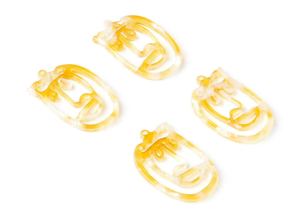 Acetate  Face Earring Charms- Acrylic Face Pendant - Earring Findings - Jewelry Supplies - 35x22,15x2,64mm - AC1375R - DOMEDBAZAAR