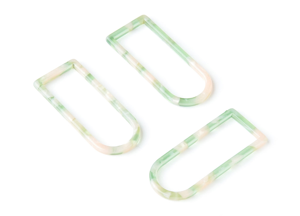 Acetate Geometric Earring Charms - Geometric Shaped Pendant - Earring Findings - Jewelry Supplies - 41.5x17.69x2.66mm - AC1362O - DOMEDBAZAAR