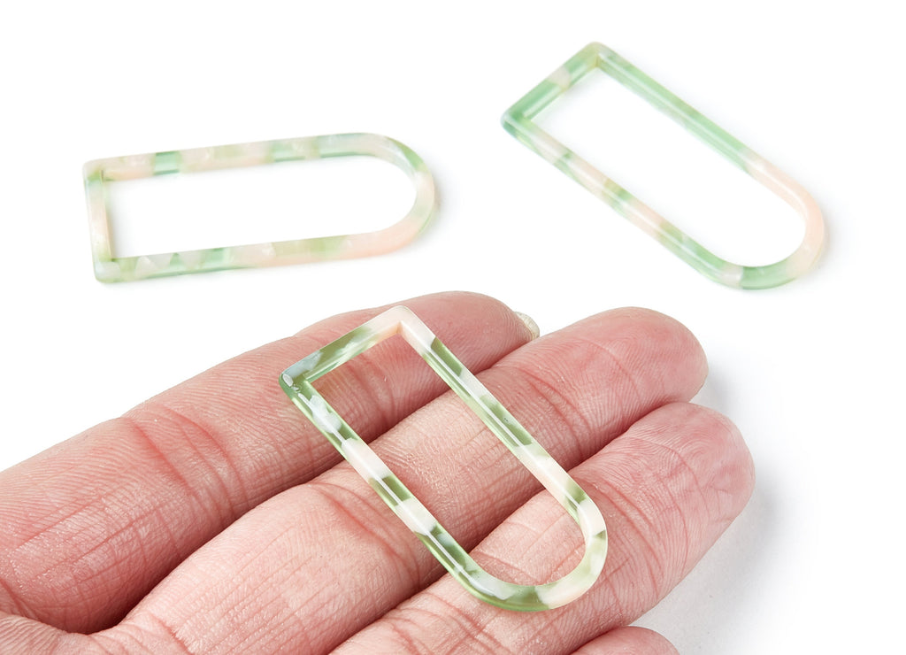 Acetate Geometric Earring Charms - Geometric Shaped Pendant - Earring Findings - Jewelry Supplies - 41.5x17.69x2.66mm - AC1362O - DOMEDBAZAAR