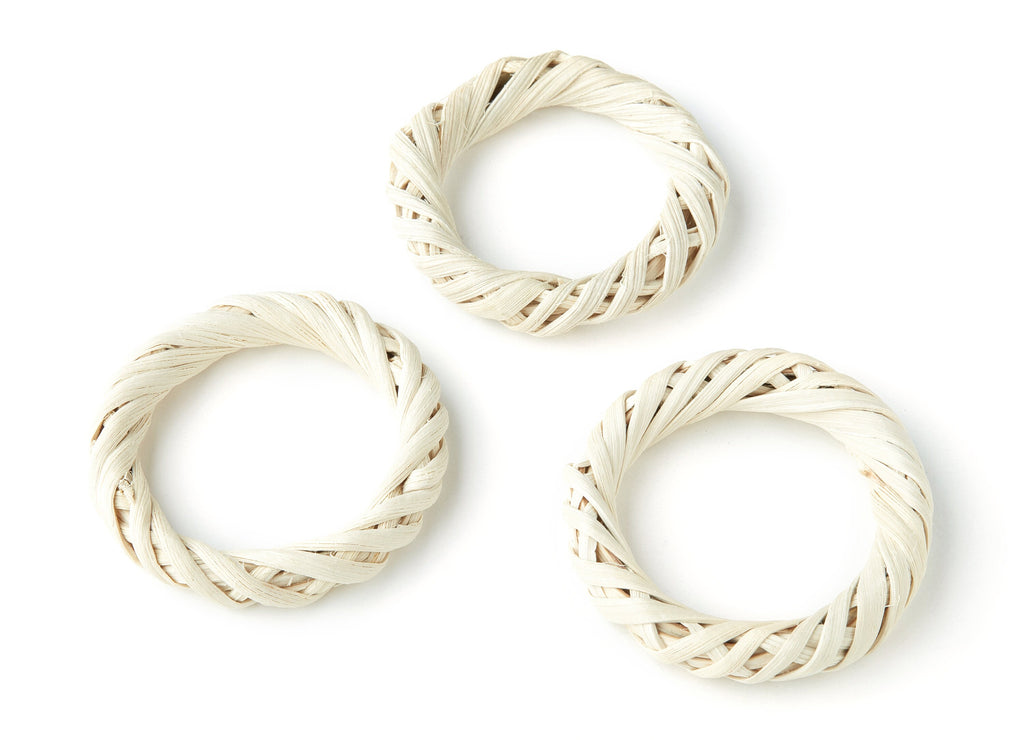 Handwoven Rattan Earrings - Circle Shape Rattan Pendant - Wooden Straw Earring - Jewelery Handmade - 52.4x52.4mm - RT1143 - DOMEDBAZAAR