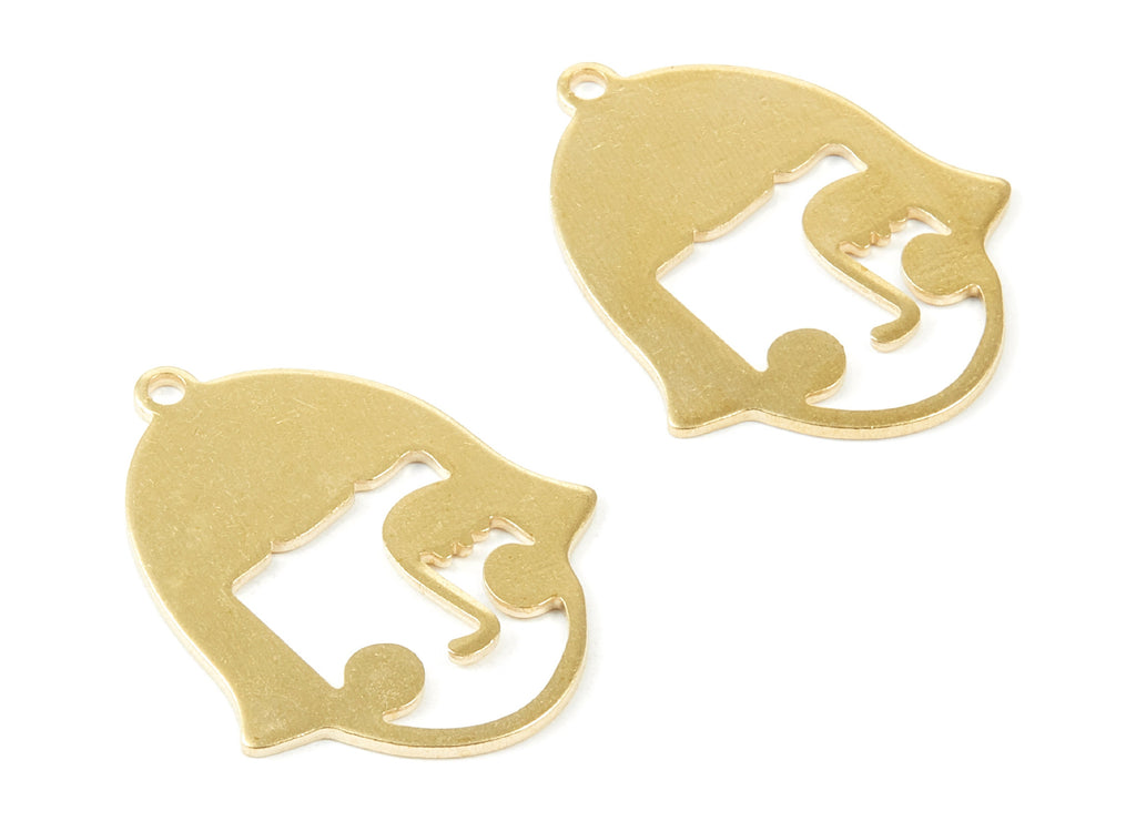 Brass Face Charms - Face Shaped Raw Brass Pendant - Earring Findings - Jewelry Supplies - 31.33x24.94x1mm - PP1952 - DOMEDBAZAAR