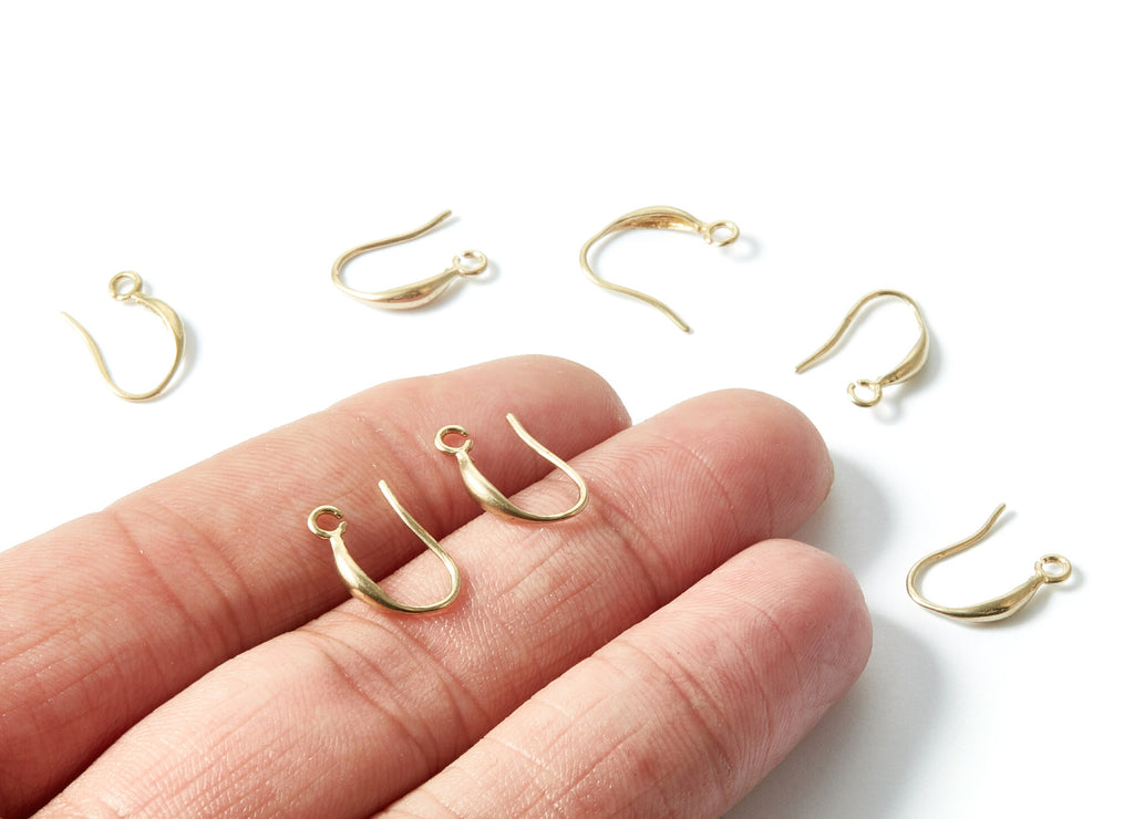 Brass Earring Wires -  Brass Earring Hooks - Raw Brass Ear Wire - Jewelry Supplies - 14,8x9,85x2,31mm - PP1540 - DOMEDBAZAAR