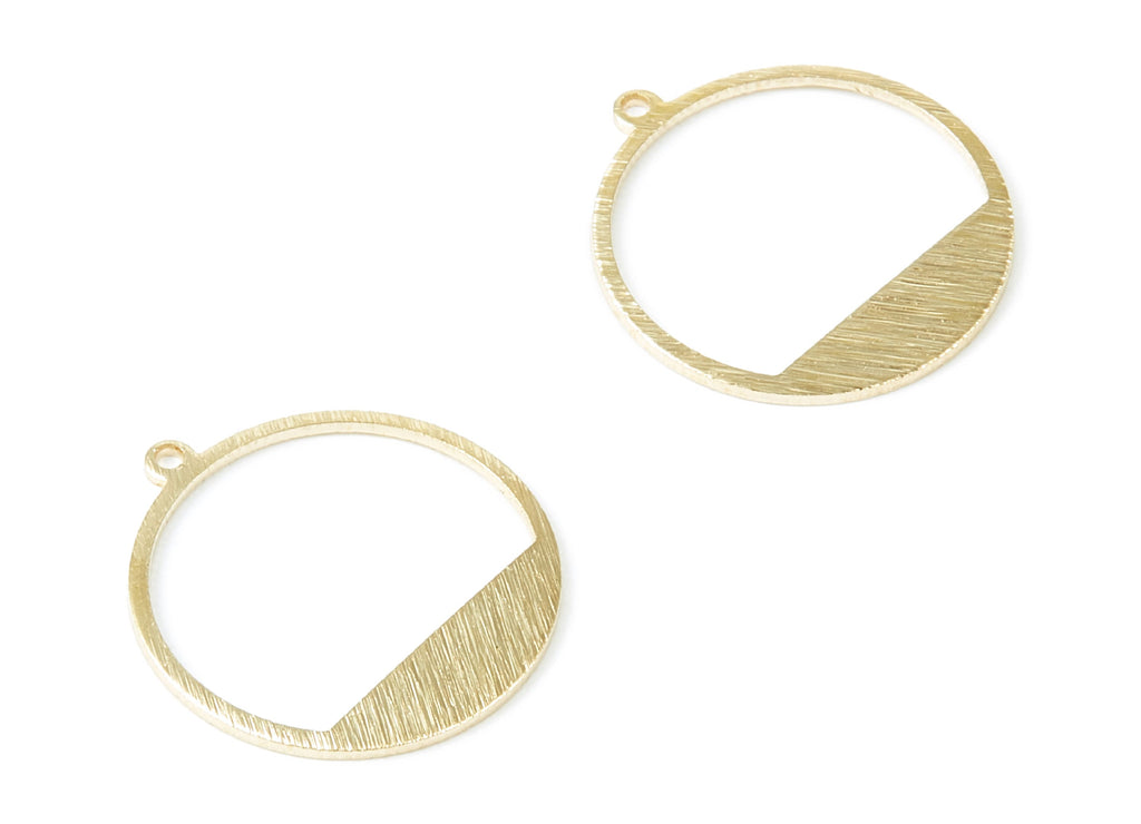 Brass Circle Charms - Textured Circle shape Raw Brass Pendant - Earring Findings - Jewelry Supplies - 22.4x20.5x0.97mm - PP1910 - DOMEDBAZAAR