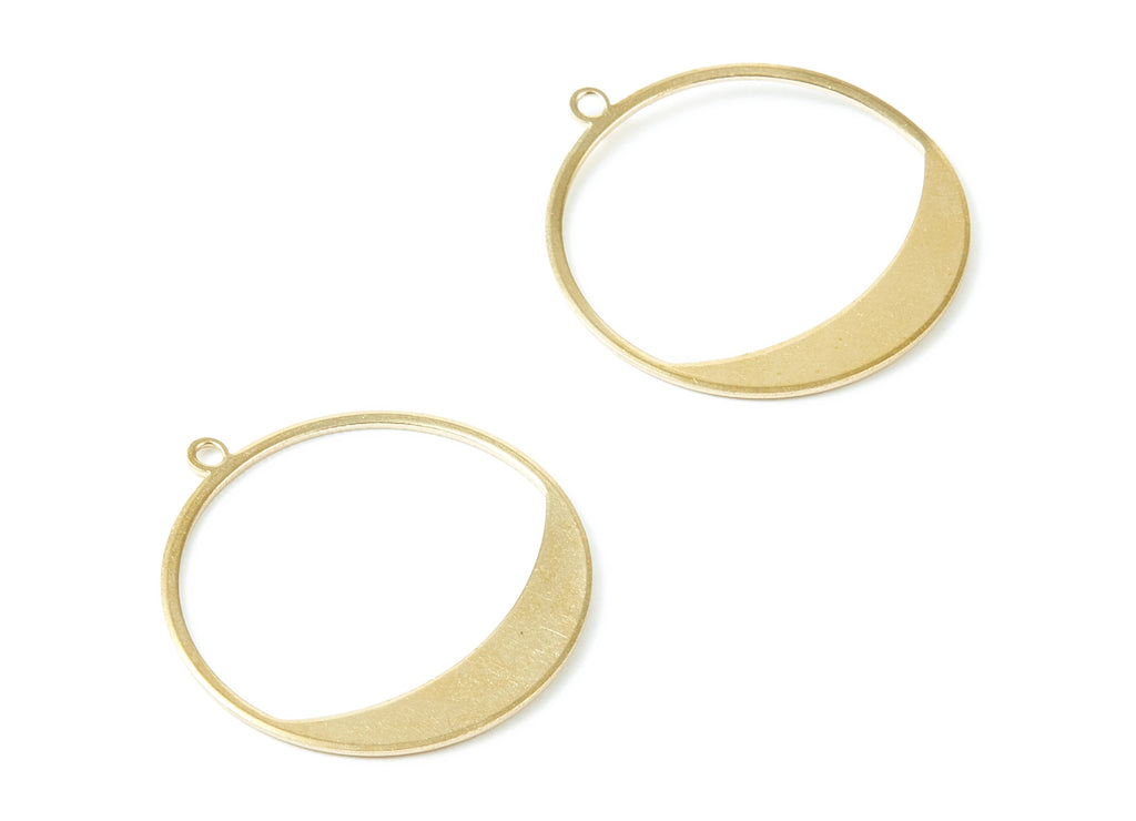 Brass Circle Charms - Circle shape Raw Brass Pendant - Earring Findings - Jewelry Supplies - 30.2x28.18x0.96mm - PP1816 - DOMEDBAZAAR