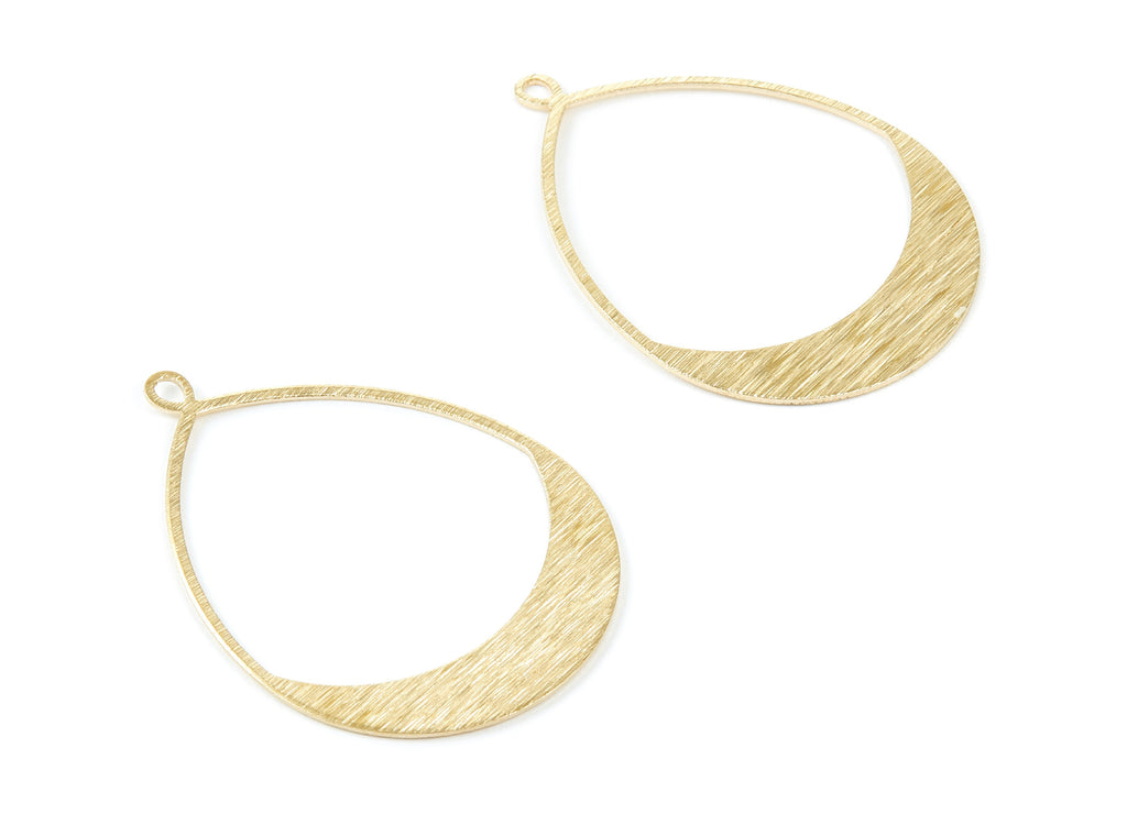 Brass Textured Drop Charms - Textured Drop Shaped Raw Brass Pendant - Earring Findings - Jewellery Supplies - 49,3x35,64x0,83mm - PP2012 - DOMEDBAZAAR