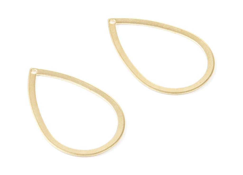 Brass Drop Charms - Drop Shaped Raw Brass Pedants - Earring Findings - Jewelry Supplies - 36.1x23.74x0.79mm - PP2087 - DOMEDBAZAAR