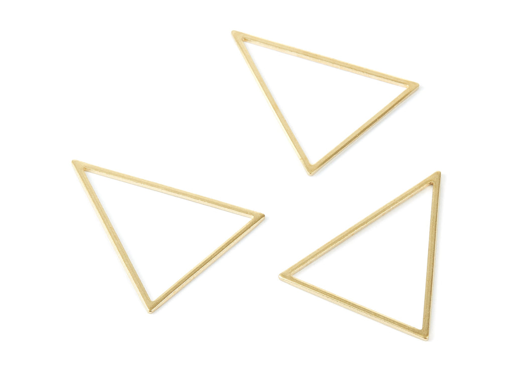 Brass Triangle Charms - Triangle Shaped Raw Brass Pendant - Earring Findings - Jewelry Supplies - 36x30x1mm - PP2122 - DOMEDBAZAAR