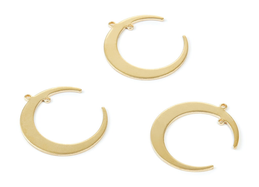 Brass Moon Charms - Moon Shaped Raw Brass Pedants - Earring Findings - Jewellery Supplies - 31x27,36x0,98mm - PP1889 - DOMEDBAZAAR